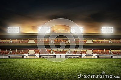 View of soccer stadium fields Stock Photo