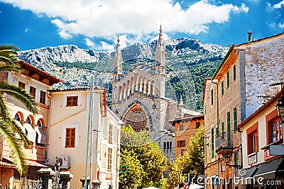 View of Soller in Mallorca Stock Photo