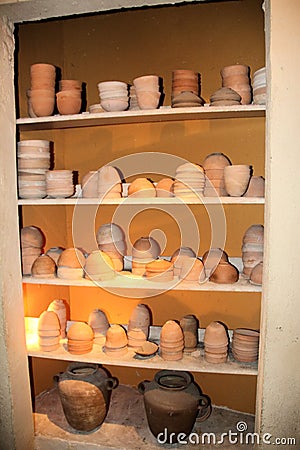 A view of some pots from Qumran Editorial Stock Photo