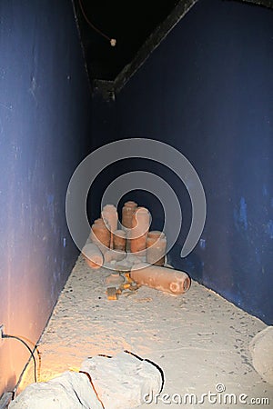 A view of some pots from Qumran Editorial Stock Photo