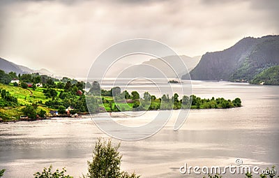 View of Sorfjorden fjord near Bergen - Norway Stock Photo