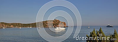 View of Sounion, sunset Stock Photo