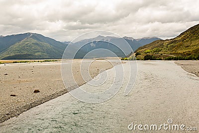 View of Southern Alps New Zealand Stock Photo