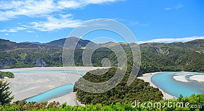 View of Southern Alps New Zealand Stock Photo