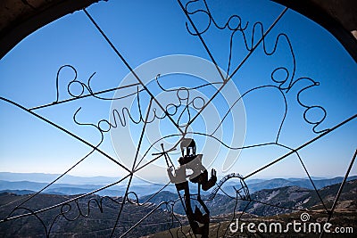 View from Spanish Santuario De Nuestra Senora De La Pena De Francia Stock Photo