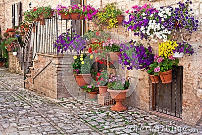 View of spello town Stock Photo