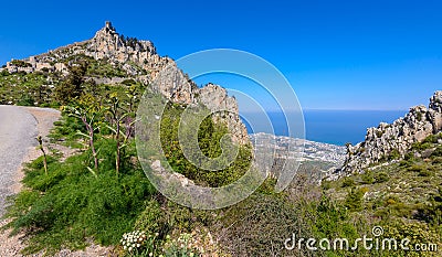 View of St. Hilarion castle near Kyrenia 19 Stock Photo