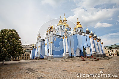 View of St. Michael`s Golden-Domed Monastery. Ukraine Editorial Stock Photo