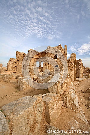 View of St. Sergius basilica Rasafa Stock Photo