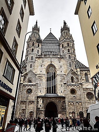 View of the St. Stephens Cathedral in Vienna Editorial Stock Photo