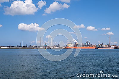 View on the steel plant in IJmuiden, Netherlands. Editorial Stock Photo