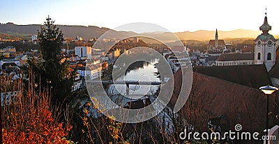 The view on Steyr city, Austria Stock Photo