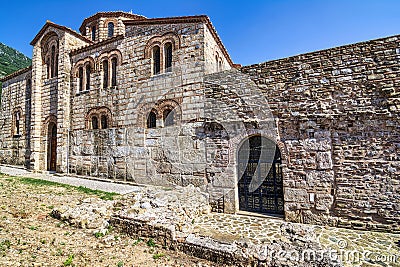 View of the Stone Greek traditional old Orthodox church in Christianoupoli Stock Photo