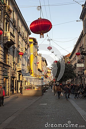 Milano chinatown Editorial Stock Photo