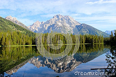 View from String Lake in the Grand Tetons Stock Photo