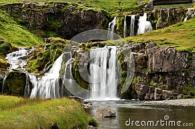 Landscapes of Iceland - Kirkjufellsfoss, Snaefellsness Peninsula Stock Photo