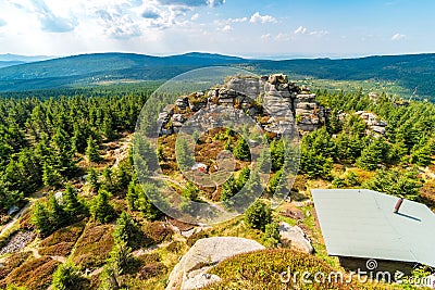 View from summit of Jizera peak, Jizera mountains, Czech republic Stock Photo