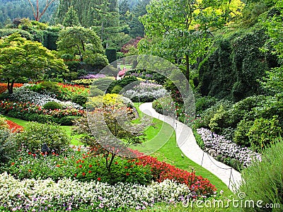 View of Sunken Gardens Stock Photo