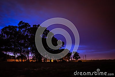 View of sunrise on a beautiful morning with old brick building, Cape Town Stock Photo