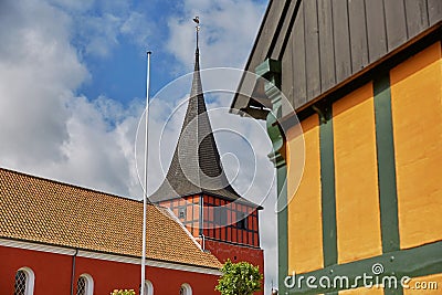 View of Svaneke Church on Island of Bornholm in Denmark Editorial Stock Photo