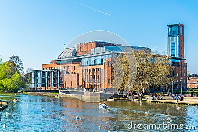 View of the Swan theatre hosting the Royal Shakespeare Company in Stratford upon Avon, England Editorial Stock Photo