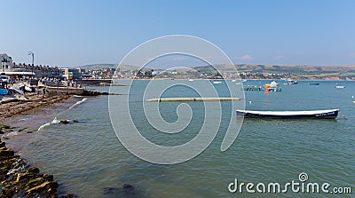 View of Swanage bay Dorset England UK south coast Editorial Stock Photo