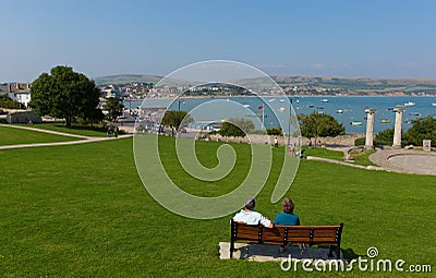 View Swanage Dorset England UK in summer Editorial Stock Photo