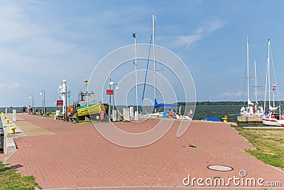 View of the Szczecin lagoon in Nowe Warpno village / Poland Editorial Stock Photo