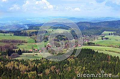 View from Szczeliniec Wielki in Gory Stolowe mountains, Poland Stock Photo