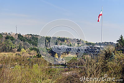 View of Tabiat Bridge in Tehran. Iran Editorial Stock Photo