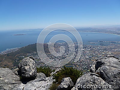 View from Table Mountain Cape Town Stock Photo