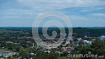 View taken from the mountain A view in Phetchaburi Province, Thailand Stock Photo