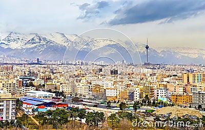 View of Tehran from the Azadi Tower Stock Photo