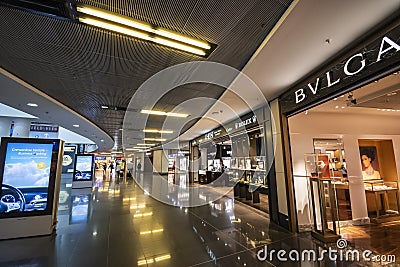 View of the Terminal 1 at Frankfurt INTL Airport (FRA Editorial Stock Photo