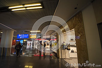 View of the Terminal 1 at Frankfurt INTL Airport (FRA Editorial Stock Photo