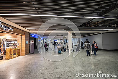 View of the Terminal 1 at Frankfurt INTL Airport (FRA Editorial Stock Photo