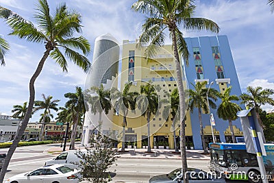 5th Street & Washington Avenue buildings, South Beach, Miami, Florida Editorial Stock Photo