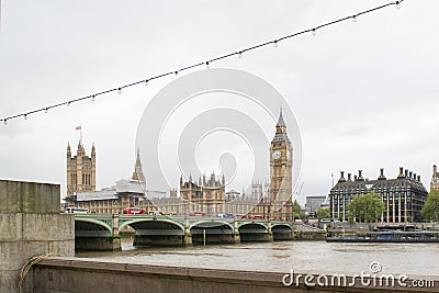 A view of Thames river, Big Ben and Palace of Westminster Editorial Stock Photo