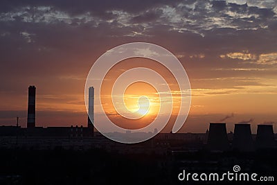 View of thermoelectric power plant Stock Photo