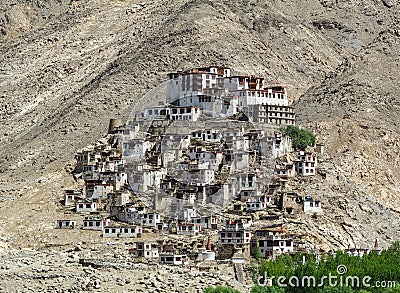View of Thikse Monastery in Ladakh Stock Photo