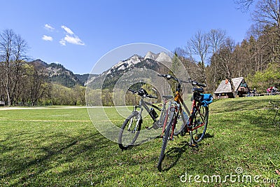 View on Three Crowns Massif, Pieniny Mountains, Dunajec River George, Poland Editorial Stock Photo