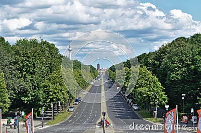 The long road to Brandenburger Tor. Editorial Stock Photo