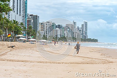 View to the beach of Boa Viagem in Recife, PE, Brazil Editorial Stock Photo