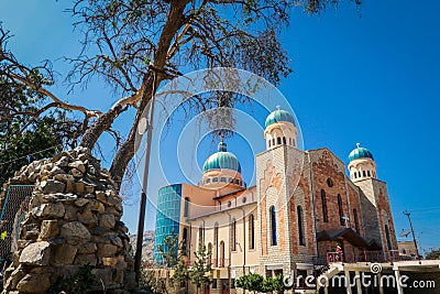 View to the Catholic Eparchy in Keren Stock Photo