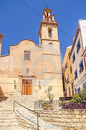 View to charming small town Finestrat, Costa Blanca, Spain Stock Photo