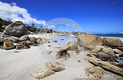 View to the Clifton Beach in Cape Town Stock Photo