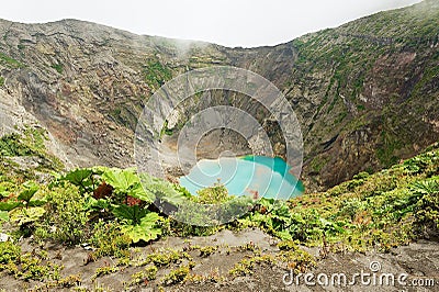 View to the crater of the Irazu active volcano situated in the Cordillera Central in Costa Rica. Stock Photo