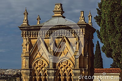 View to crypt on Addolorata cemetery Stock Photo