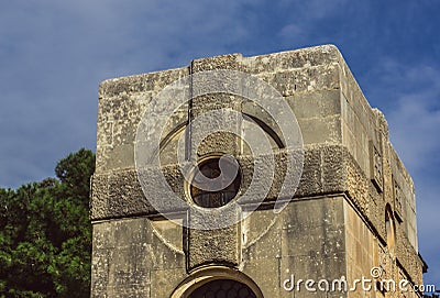 View to crypt on Addolorata cemetery Stock Photo