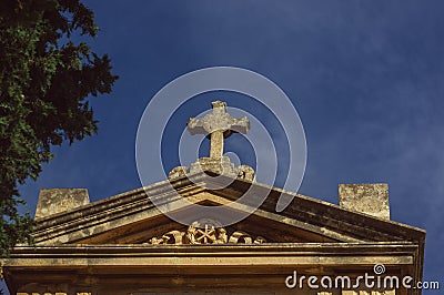 View to crypt on Addolorata cemetery Stock Photo